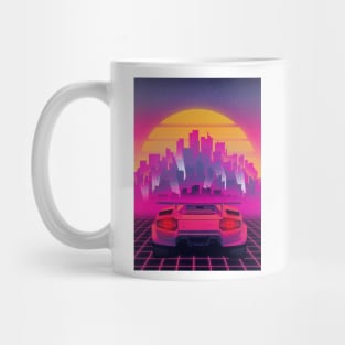 Countach Night outrun neon Mug